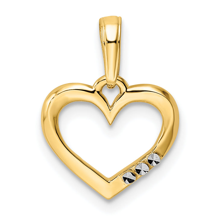 14k Yellow Gold and White Rhodium D.C Heart Pendant