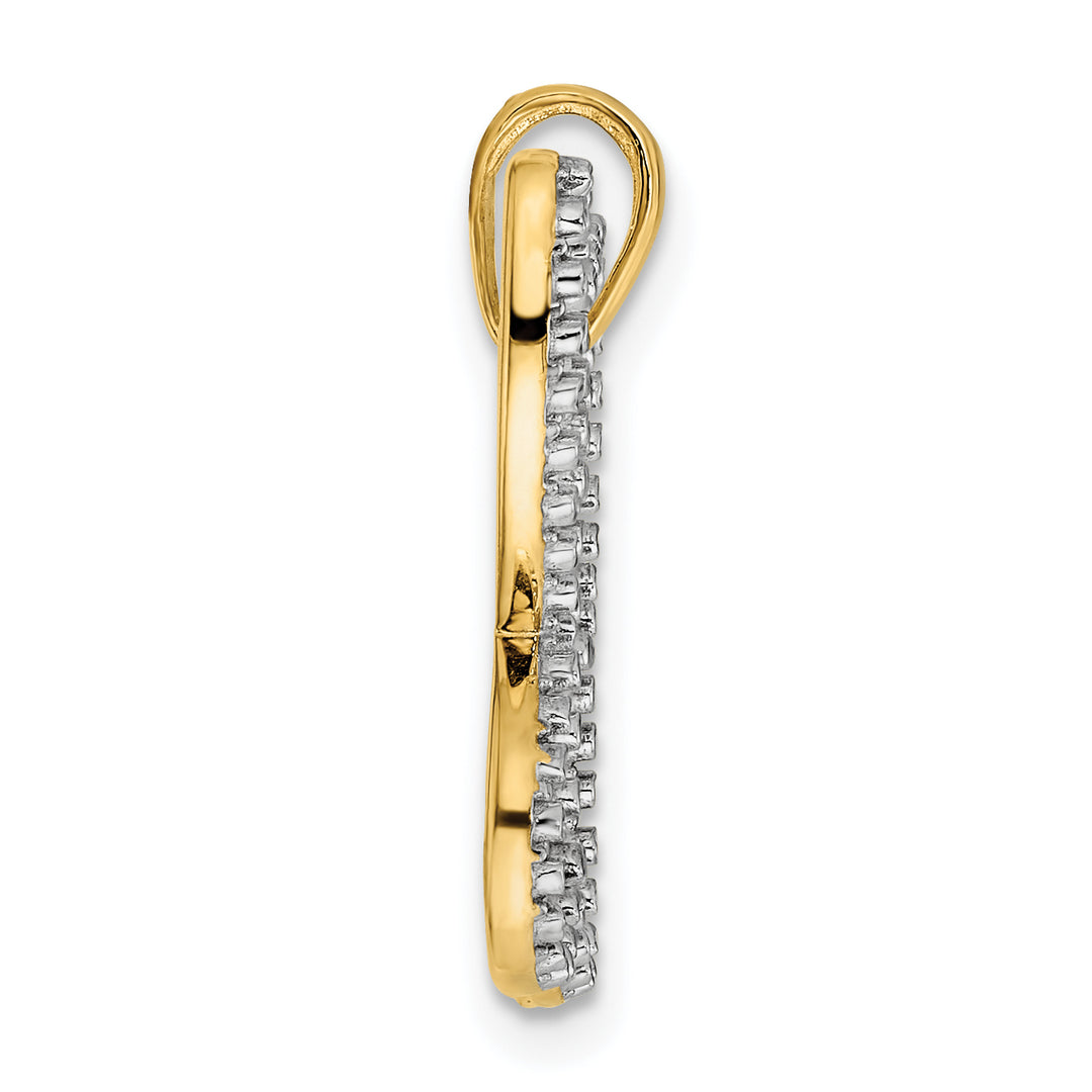 14k Yellow, White Gold D.C Finish Butterfly Pendant
