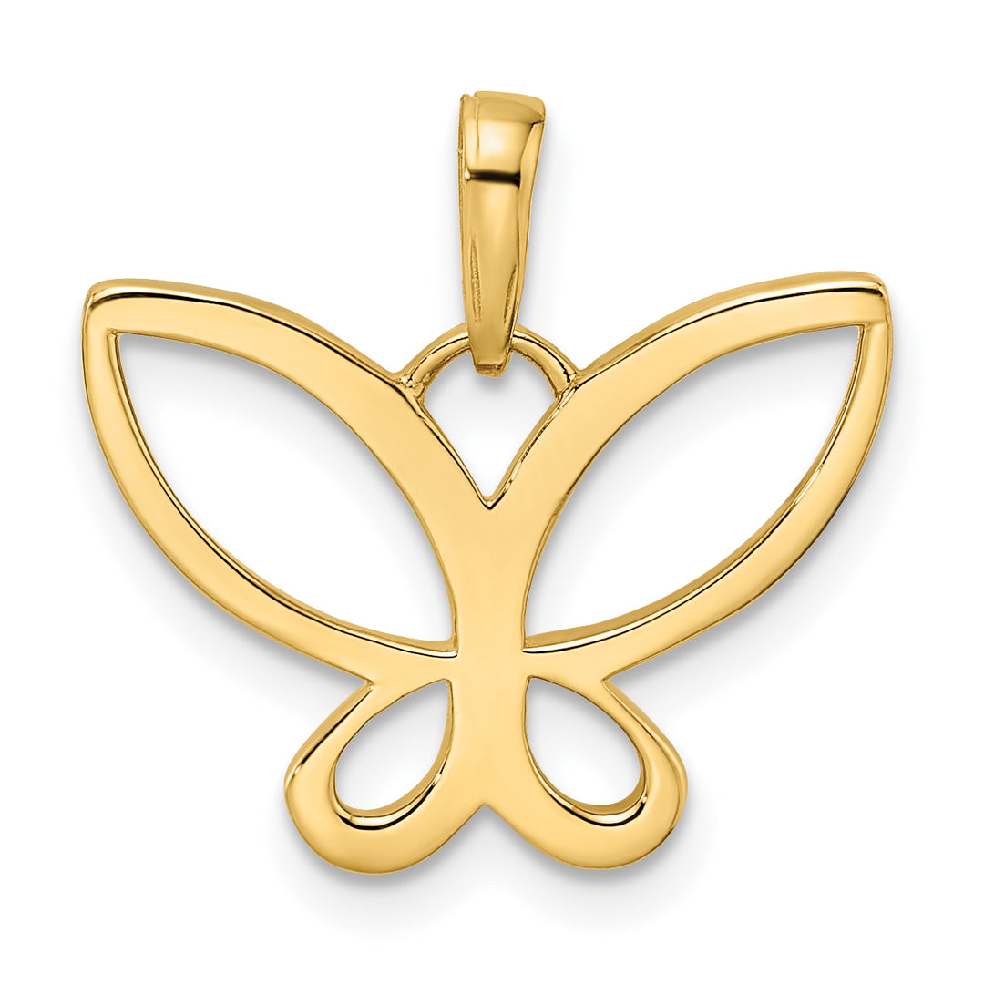 14k Yellow,White Gold D.C Butterfly Charm Pendant