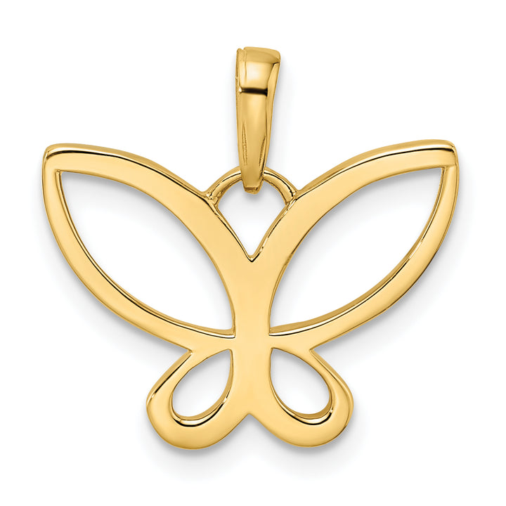 14k Yellow,White Gold D.C Butterfly Charm Pendant