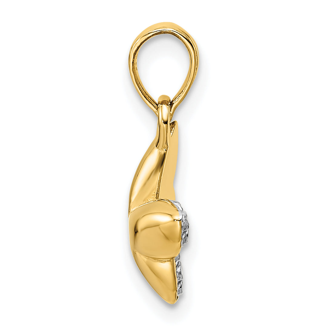 14k Yellow, White Gold Half D.C Design Butterfly Pendant