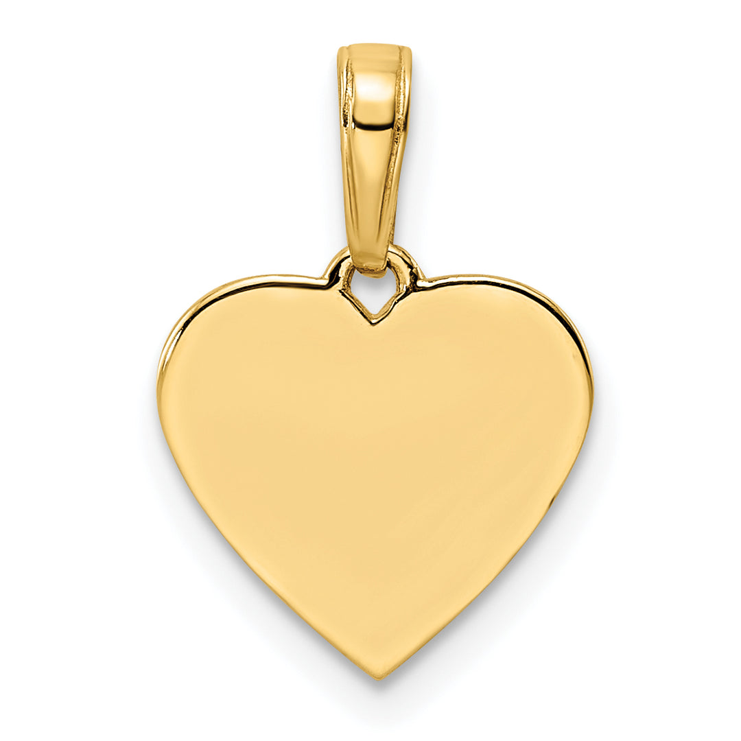 14k Yellow Gold and White Rhodium D.C Puffy Heart Pendant