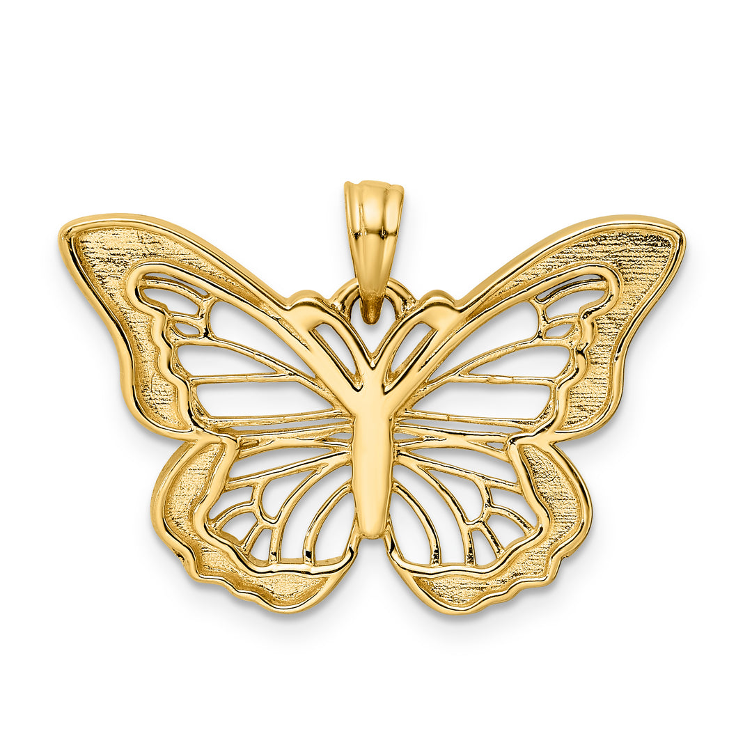 14k Yellow, White Gold D.C Butterfly Design Pendant