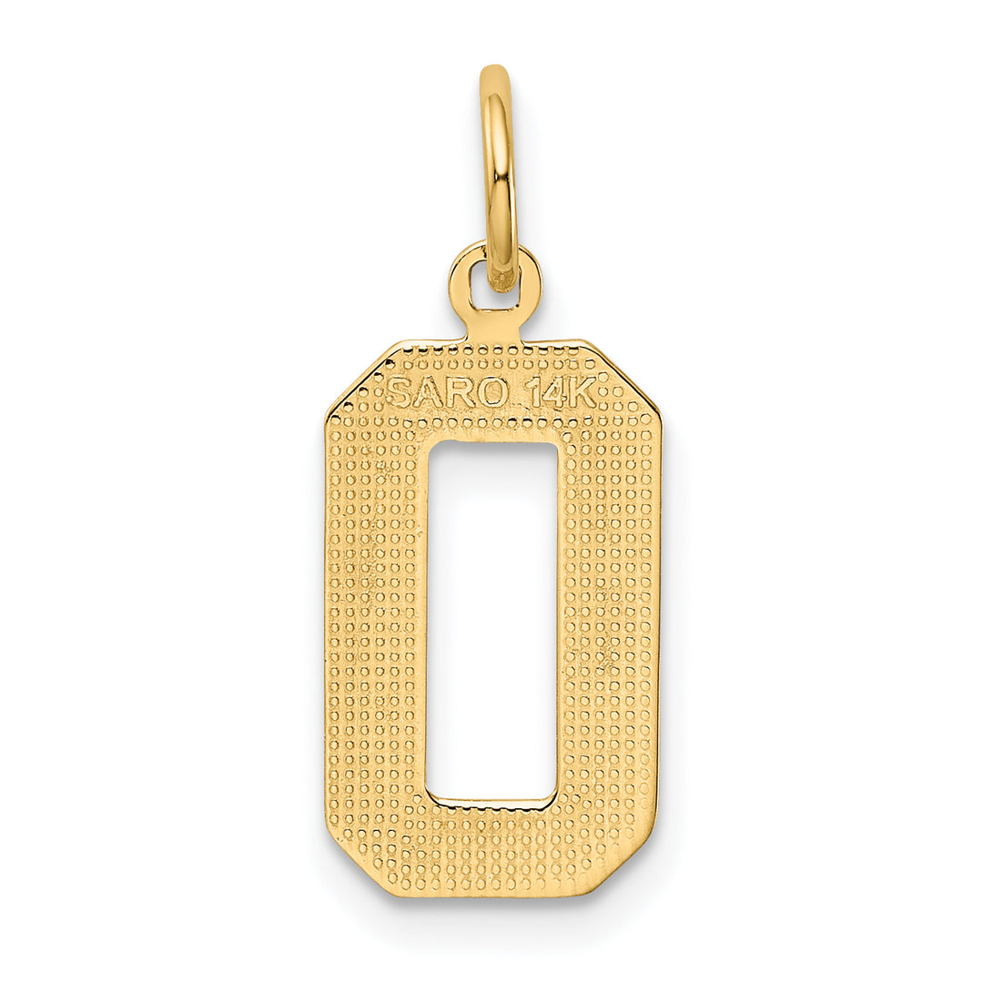 14k Yellow Gold Medium Polished Number 0 Charm