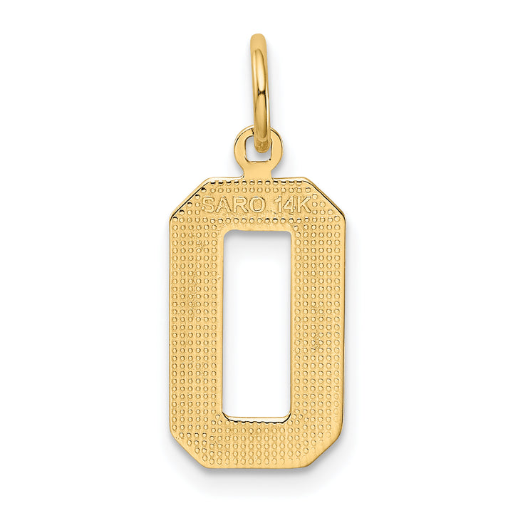 14k Yellow Gold Medium Polished Number 0 Charm