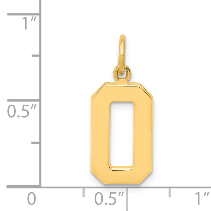 14k Yellow Gold Medium Polished Number 0 Charm