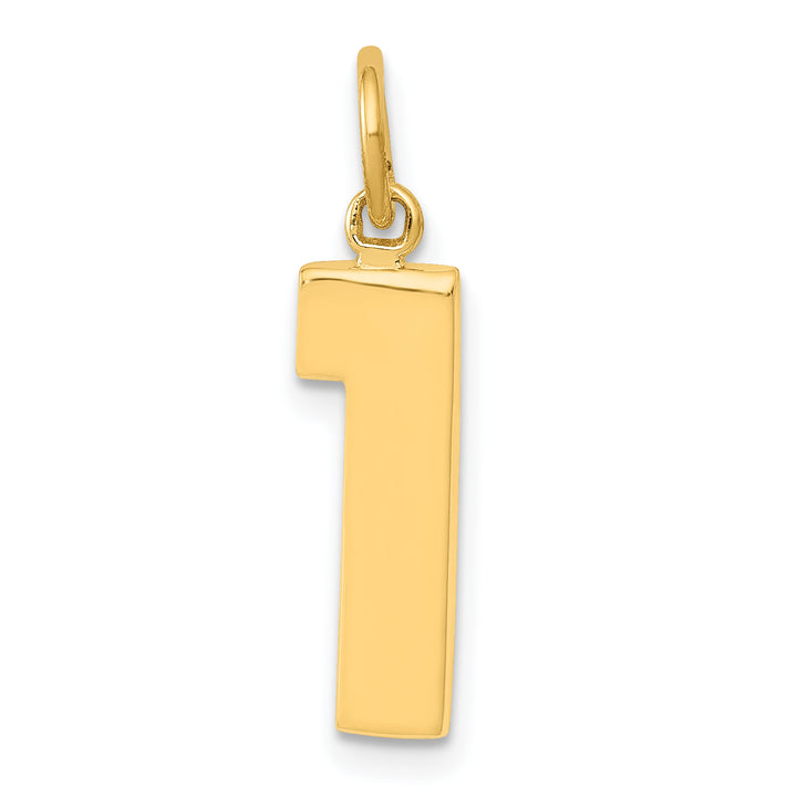 14k Yellow Gold Medium Polished Number 1 Charm