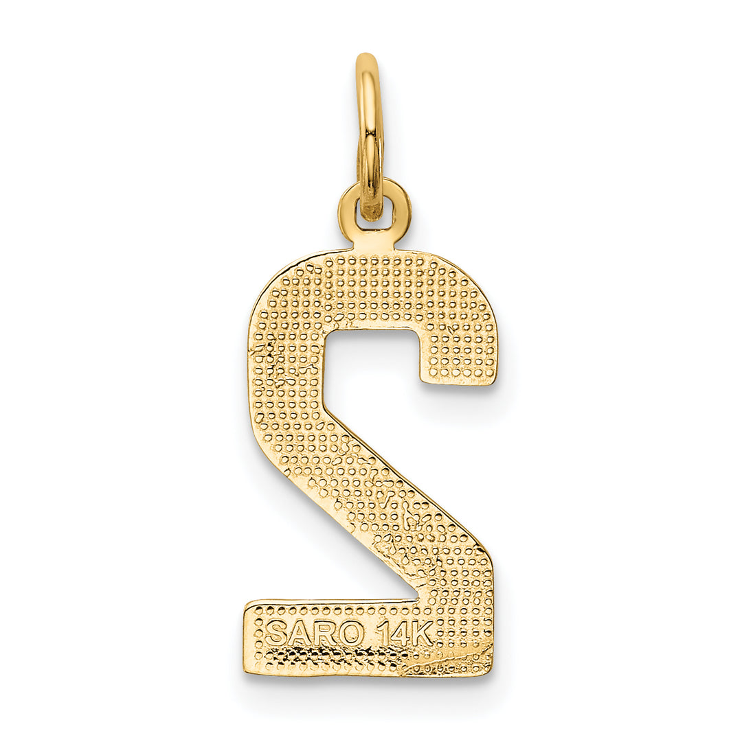 14k Yellow Gold Medium Polished Number 2 Charm