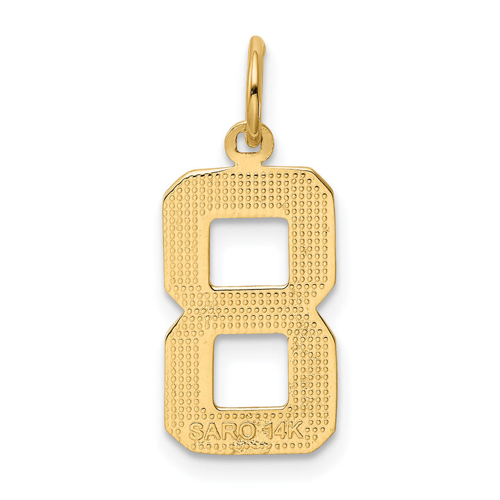 14k Yellow Gold Medium Polished Number 8 Charm