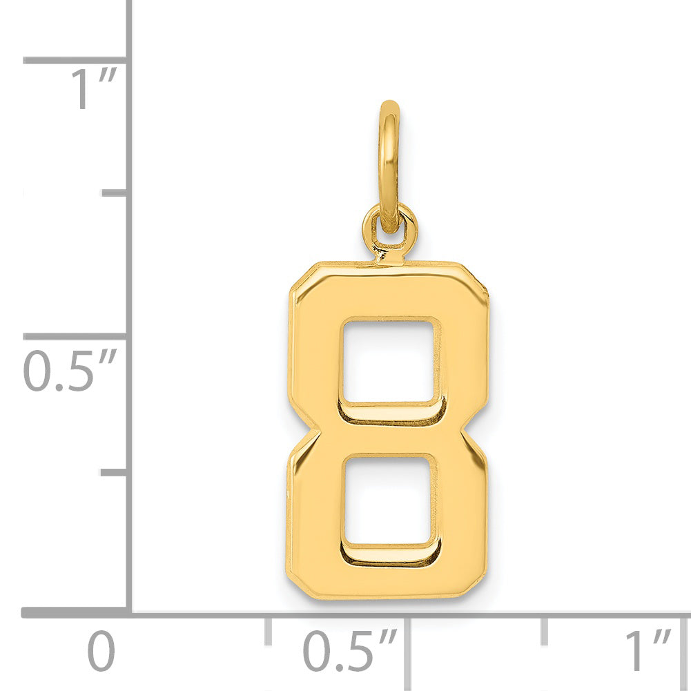 14k Yellow Gold Medium Polished Number 8 Charm