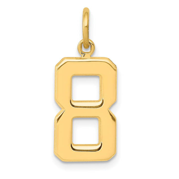 14k Yellow Gold Medium Polished Number 8 Charm