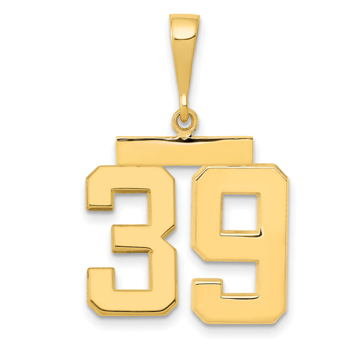 14k Yellow Gold Medium Polished Number 39 Charm