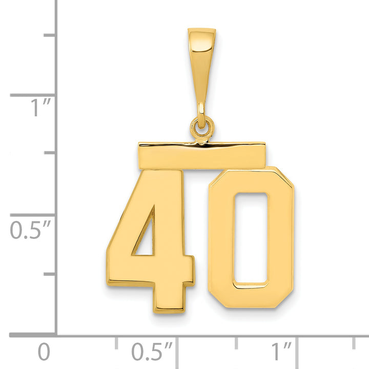 14k Yellow Gold Medium Polished Number 40 Charm