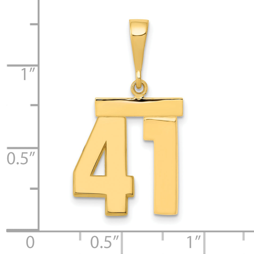 14k Yellow Gold Medium Polished Number 41 Charm