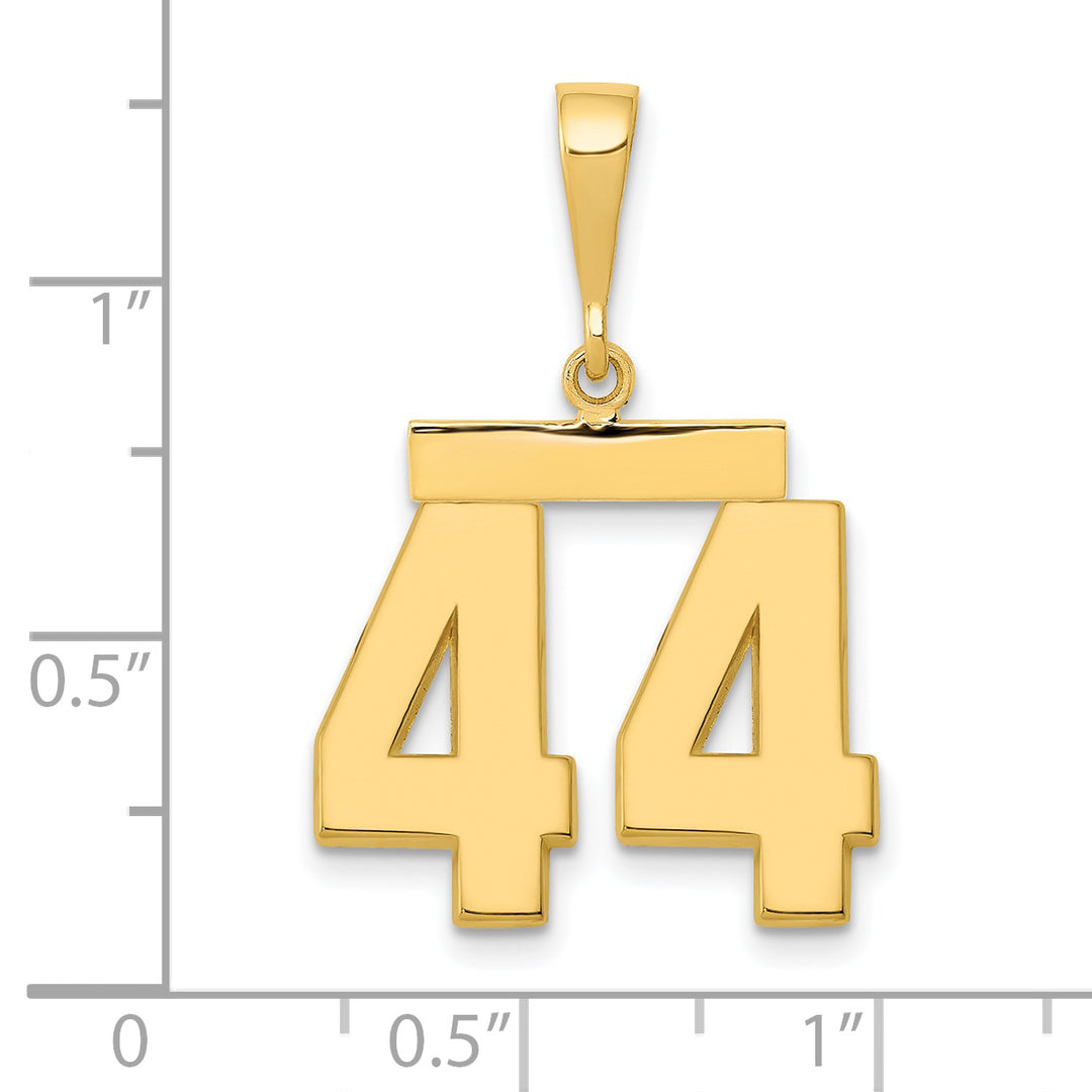 14k Yellow Gold Medium Polished Number 44 Charm