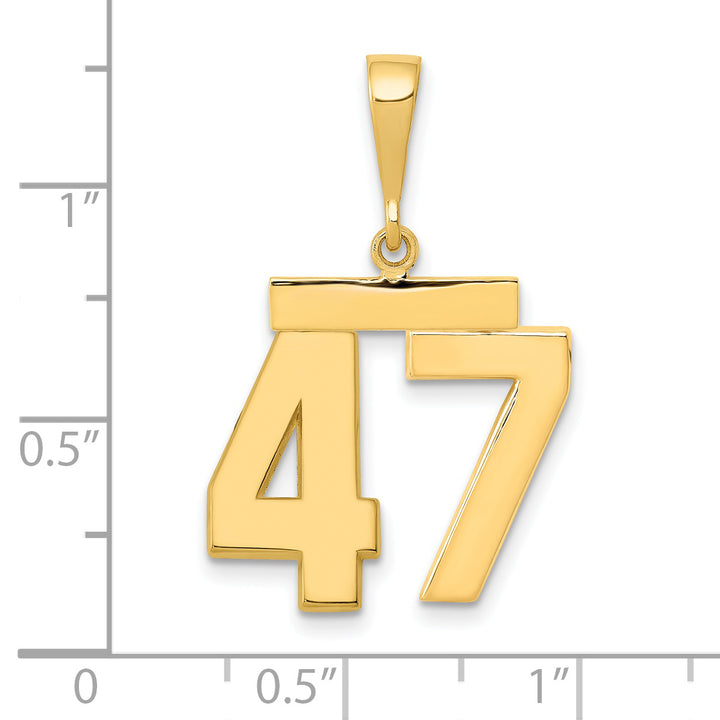 14k Yellow Gold Medium Polished Number 47 Charm