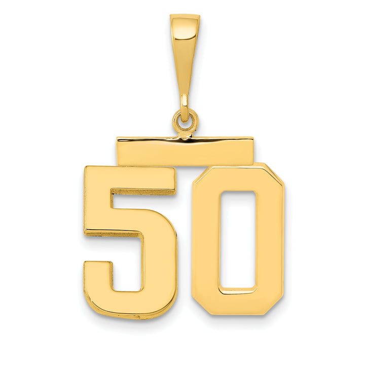 14k Yellow Gold Medium Polished Number 50 Charm