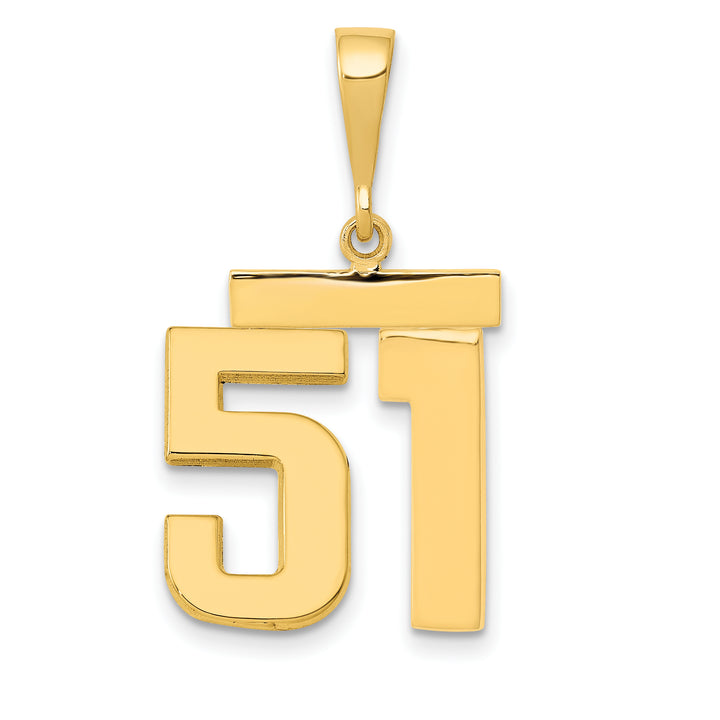 14k Yellow Gold Medium Polished Number 51 Charm