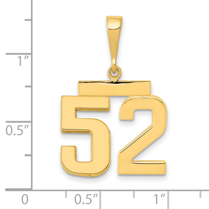 14k Yellow Gold Medium Polished Number 52 Charm