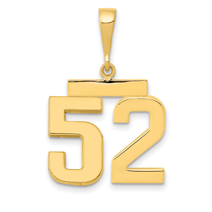 14k Yellow Gold Medium Polished Number 52 Charm