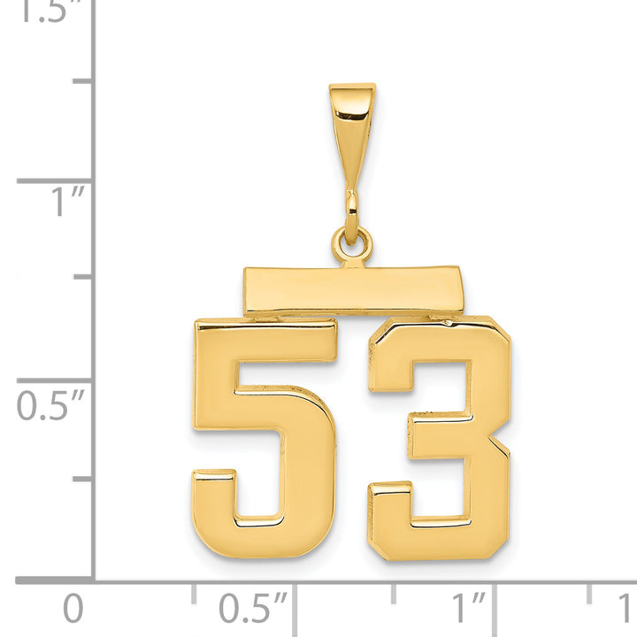 14k Yellow Gold Medium Polished Number 53 Charm