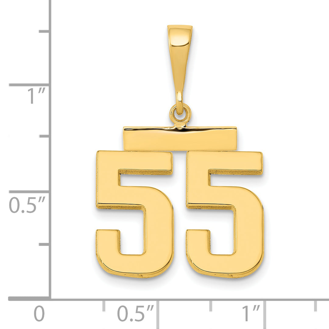 14k Yellow Gold Medium Polished Number 55 Charm