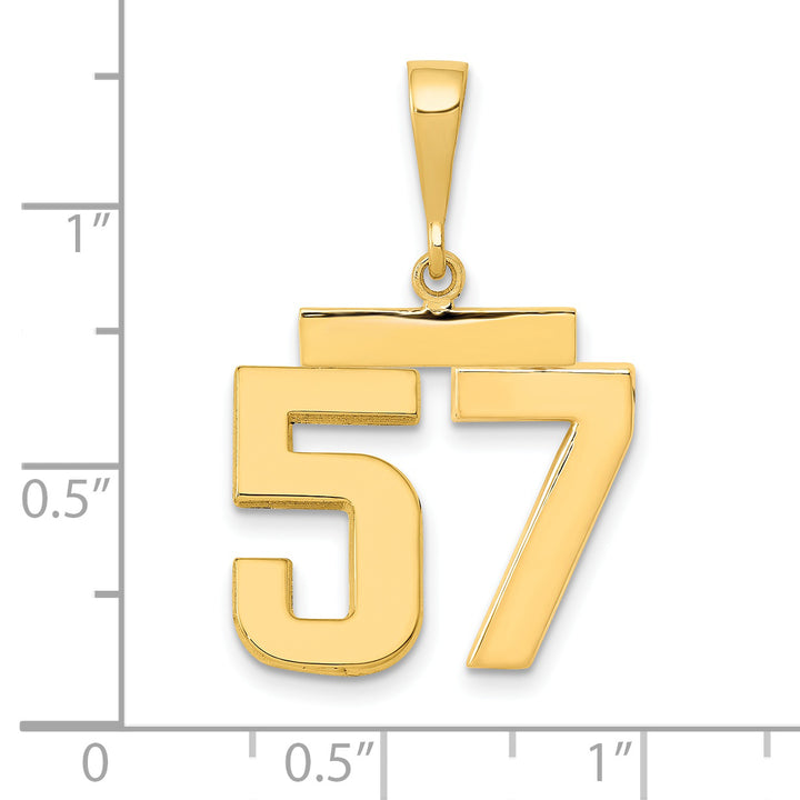 14k Yellow Gold Medium Polished Number 57 Charm