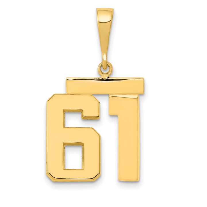 14k Yellow Gold Medium Polished Number 61 Charm