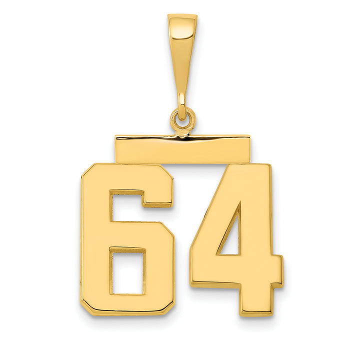 14k Yellow Gold Medium Polished Number 64 Charm