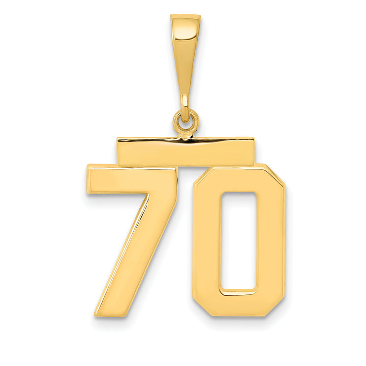 14k Yellow Gold Medium Polished Number 70 Charm