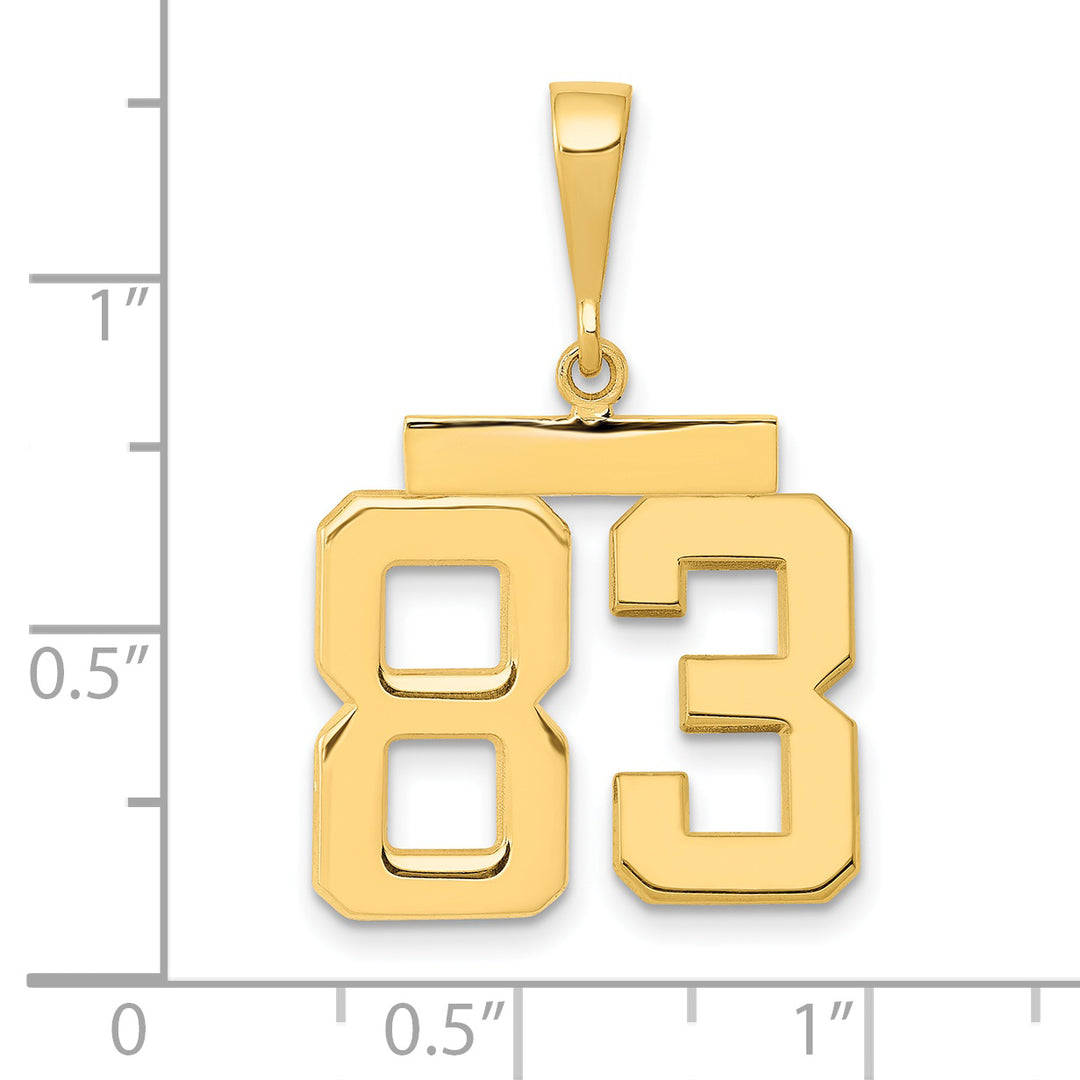 14k Yellow Gold Medium Polished Number 83 Charm