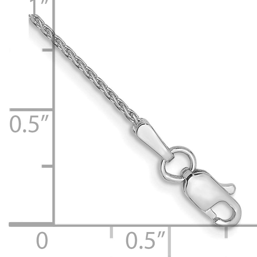 14K White Gold 10 inch 1mm D.C. Parisian Wheat Anklet