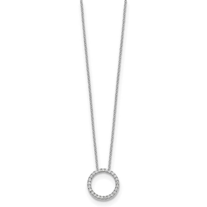 14K White Gold 1/4 carat Diamond Circle 25 Stone 18 inch Necklace