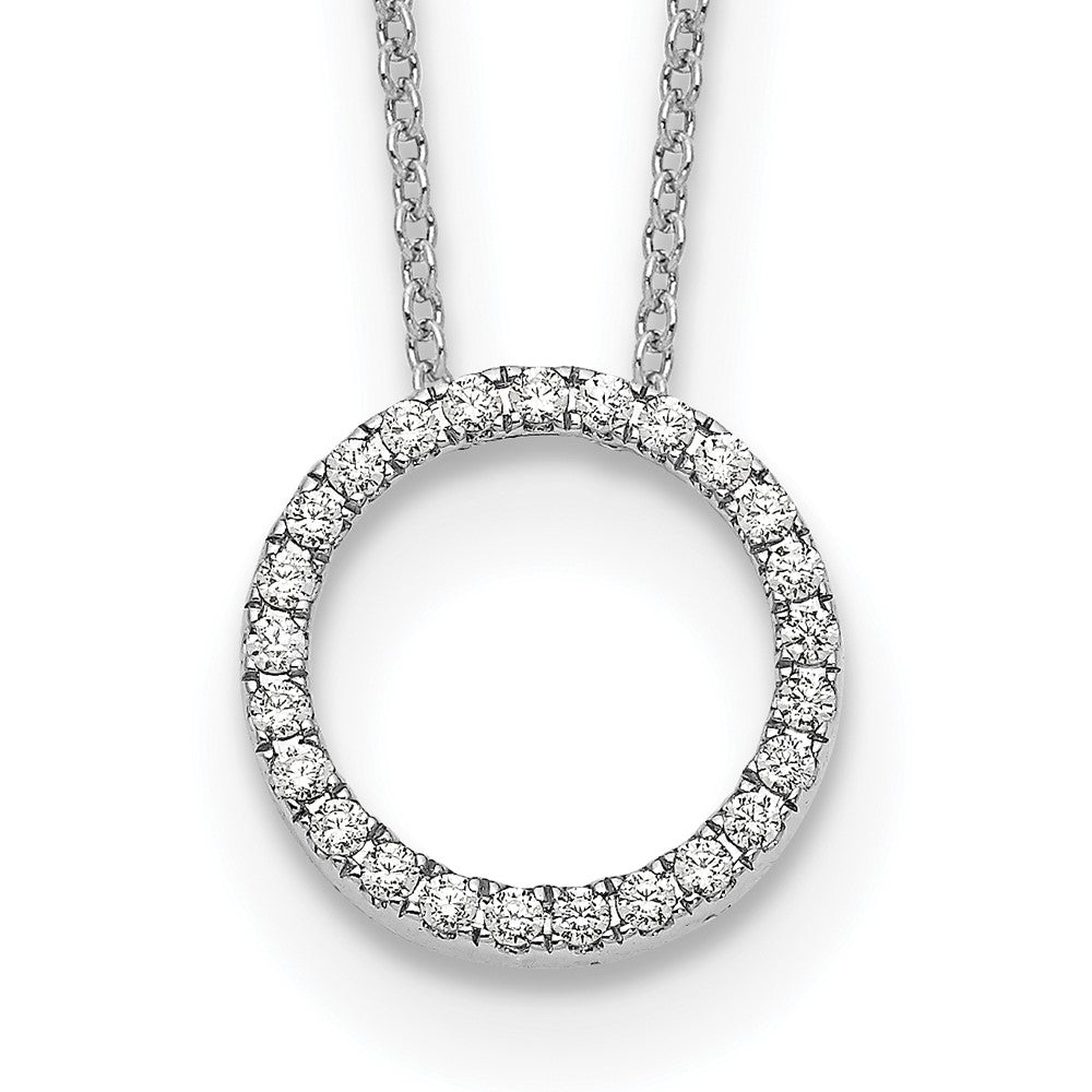 14K White Gold 1/4 carat Diamond Circle 25 Stone 18 inch Necklace