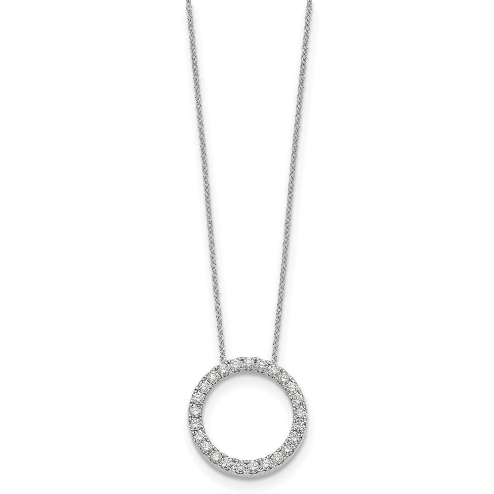 14K White Gold 1 carat Diamond Circle 18 inch Necklace