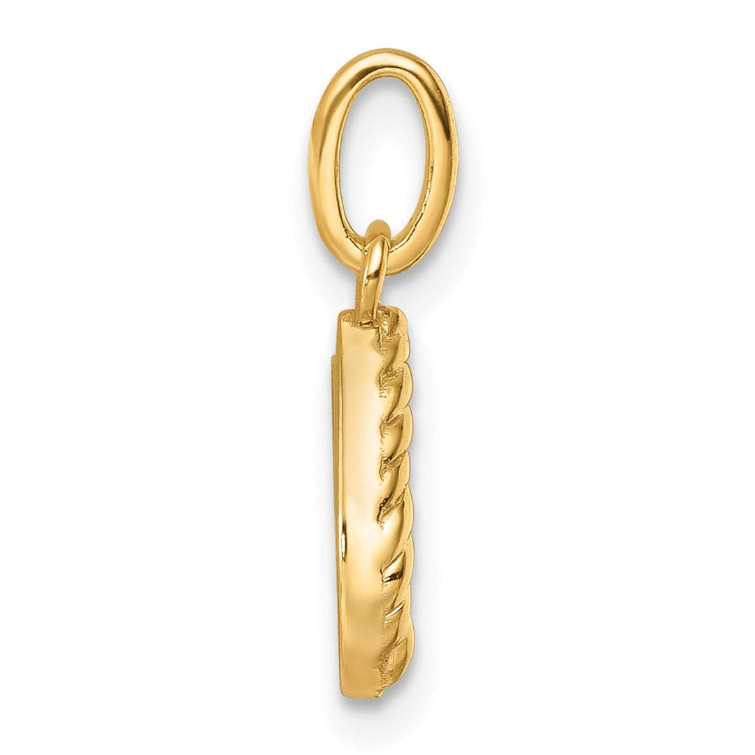 14k Yellow Gold Diamond Beaded Design Horseshoe Pendant