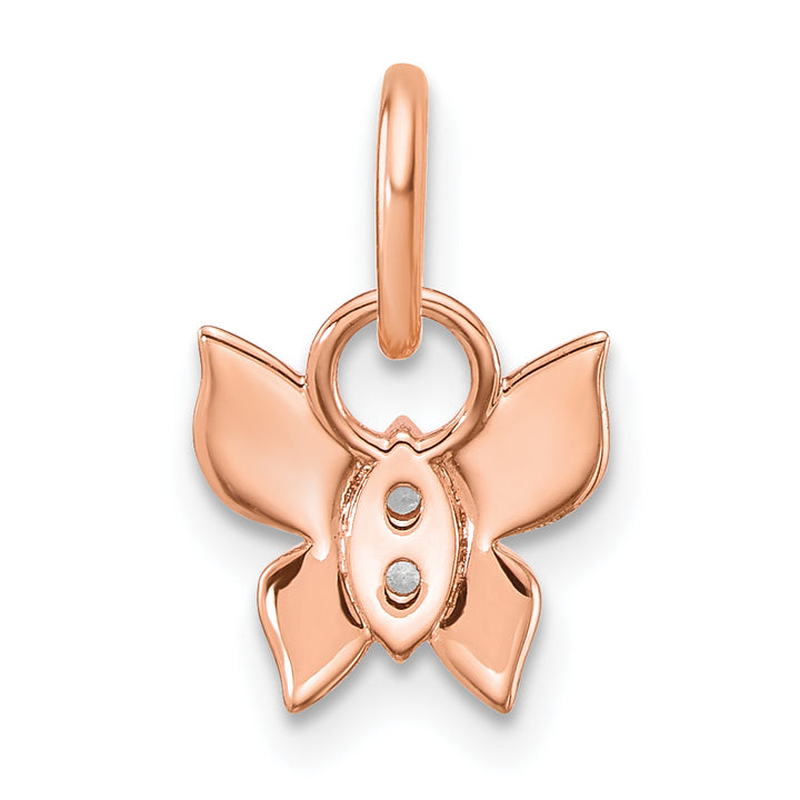 14K Rose Gold Polished Finish Diamond Butterfly Charm