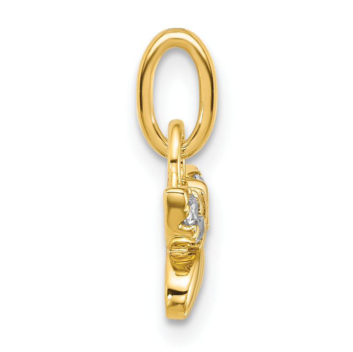 14K Yellow Gold Polished Finish Diamond Butterfly Charm