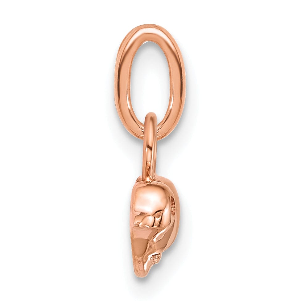 14K Rose Gold Polished Finish Diamond Bird Pendant