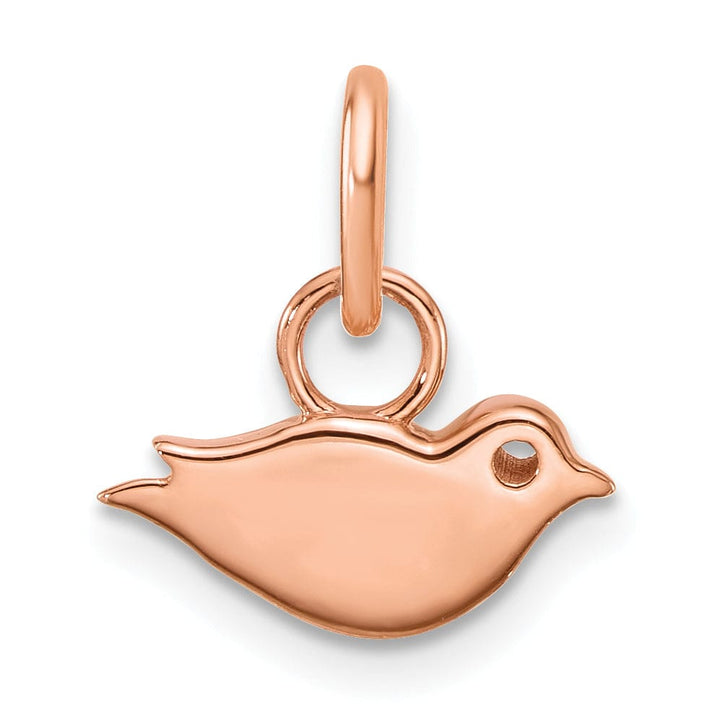 14K Rose Gold Polished Finish Diamond Bird Pendant