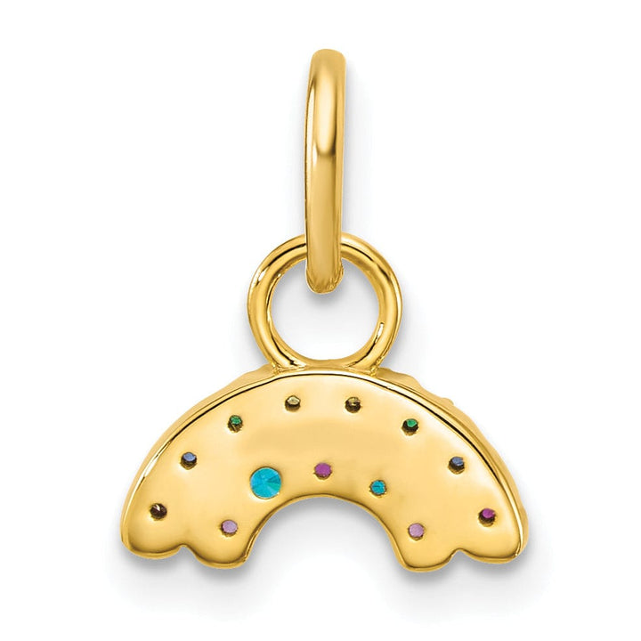14K Yellow Gold Multi-Color C.Z Double Rainbow Pendant