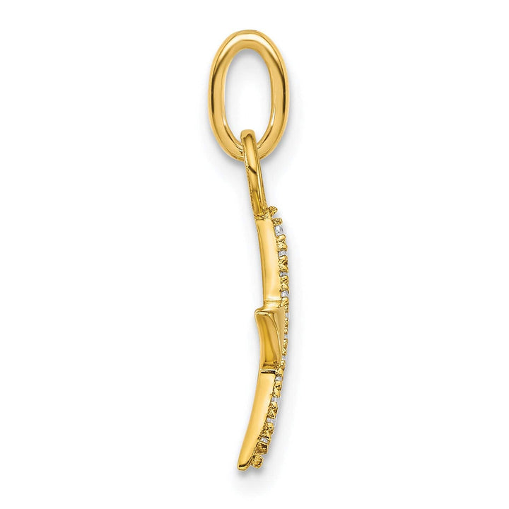 14K Yellow Gold Polished 1/15 ct Diamonds Star Pendant