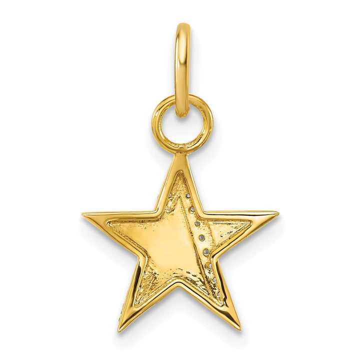 14K Yellow Gold Polished 1/15 ct Diamonds Star Pendant