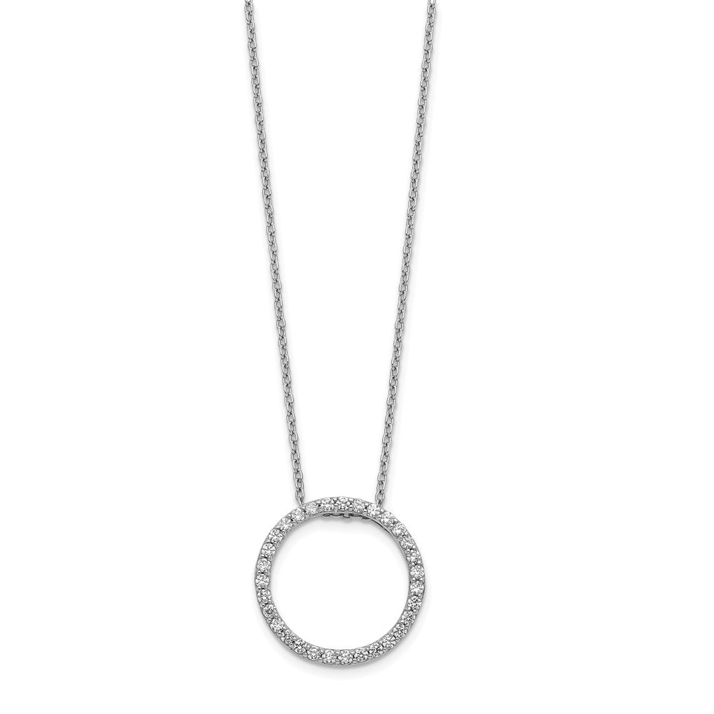 14K White Gold 1/2 carat Diamond Circle 18 inch Necklace