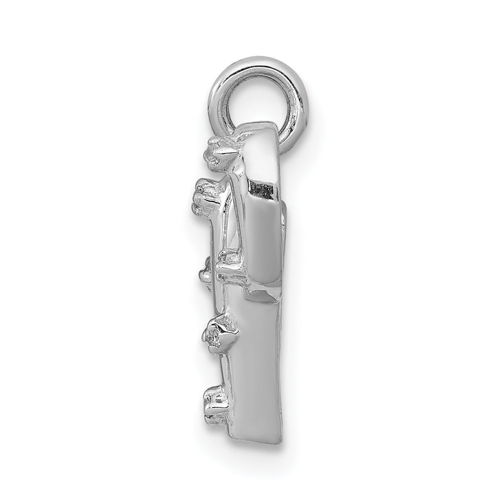 14k White Gold Diamond Cactus Design Charm Pendant