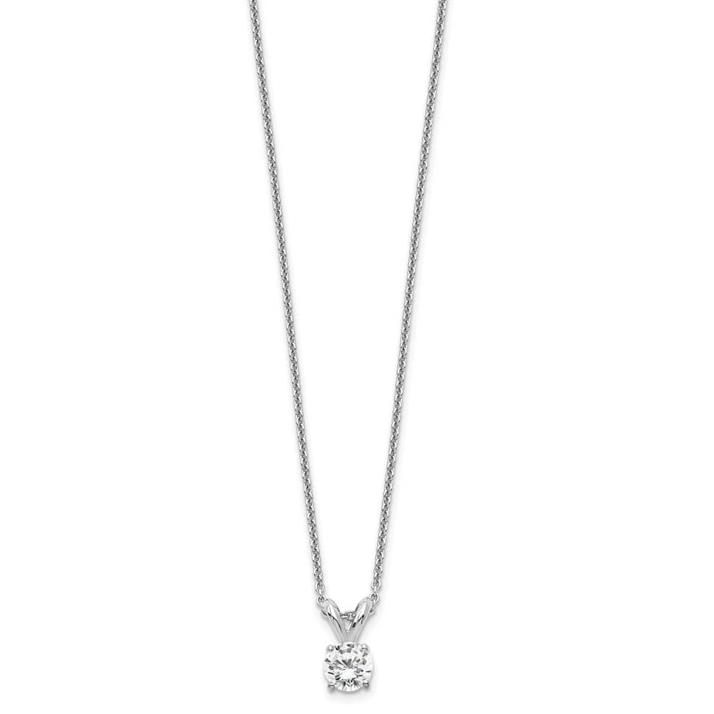 14K White Gold 1/4 ct Lab Grown Diamond Solitaire 18 inch Necklace