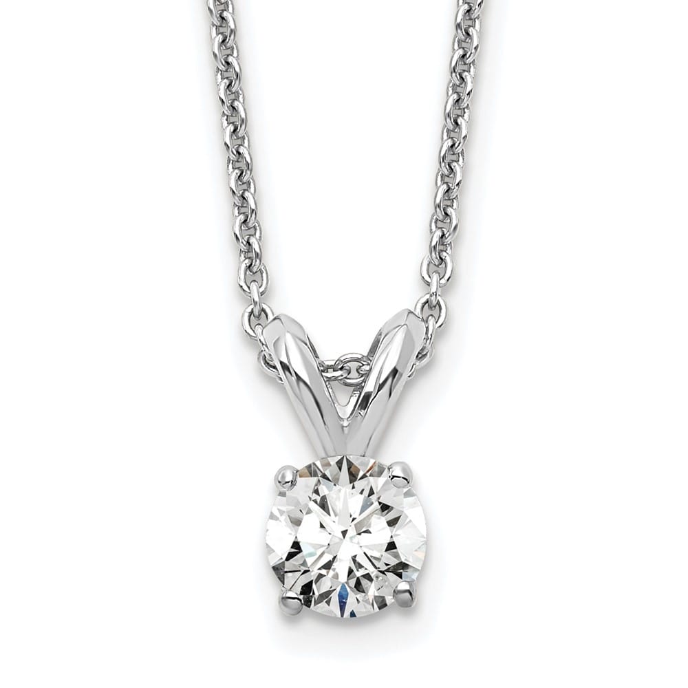 14K White Gold 1/4 ct Lab Grown Diamond Solitaire 18 inch Necklace