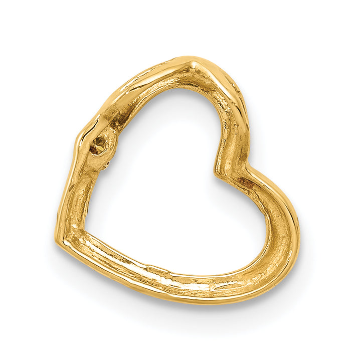 14k Yellow Gold L1 Clarity, G i Color Diamond Heart Chain Slide