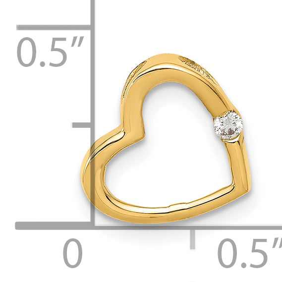 14k Yellow Gold L1 Clarity, G i Color Diamond Heart Chain Slide