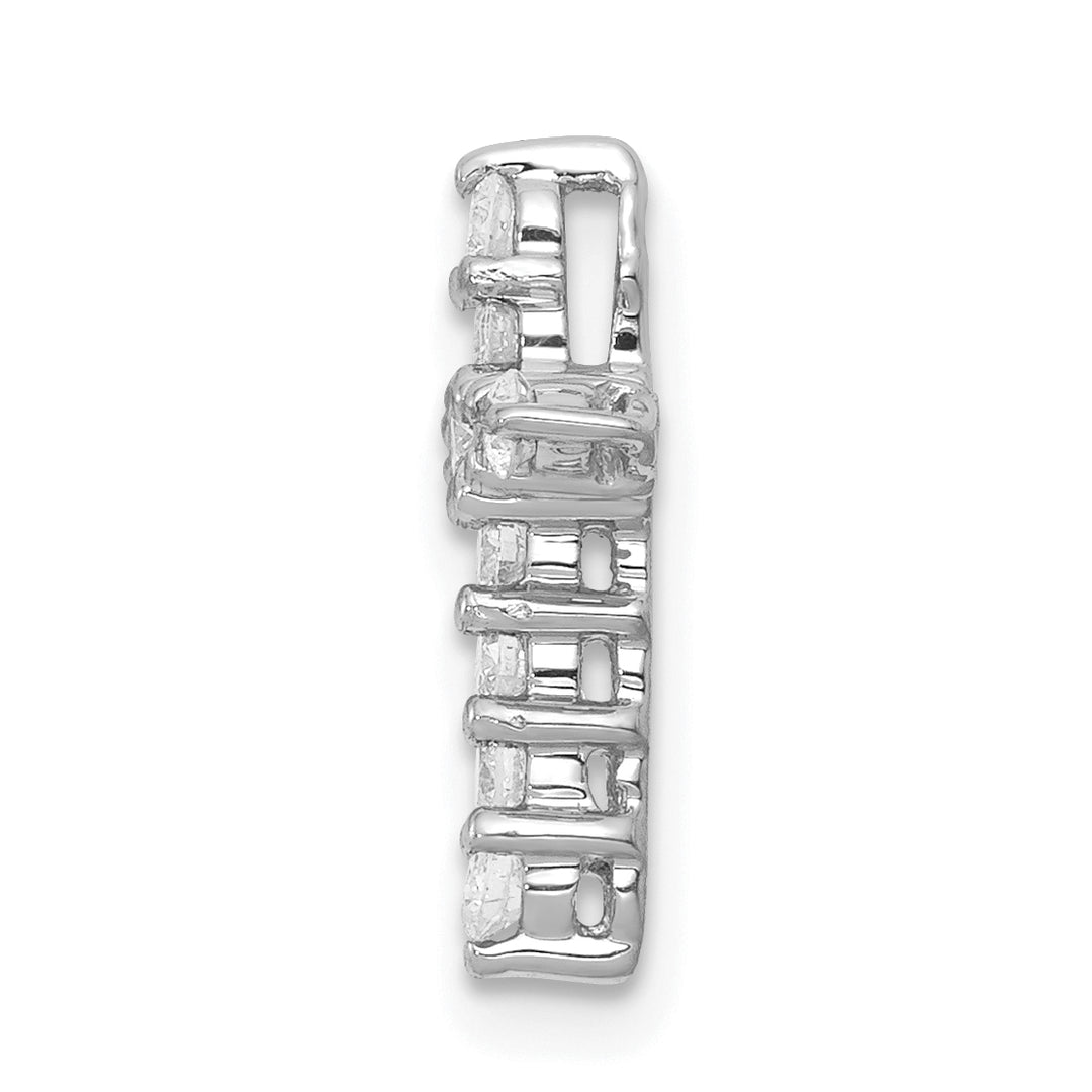 14k White Gold 1/3 CT I1 Diamond Timeless Cross Chain Slide